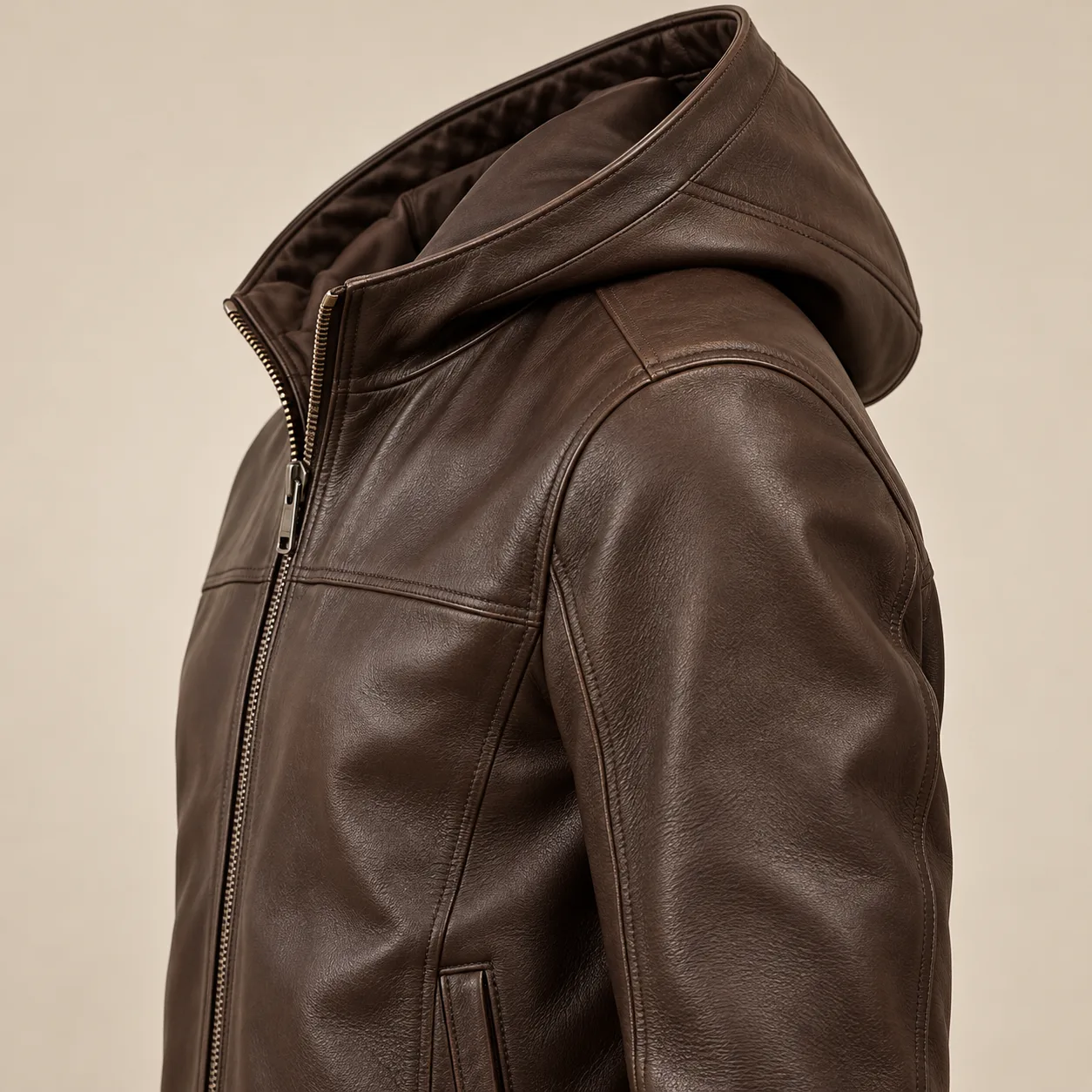 Hooded Leather Jacket concept product image — view 3