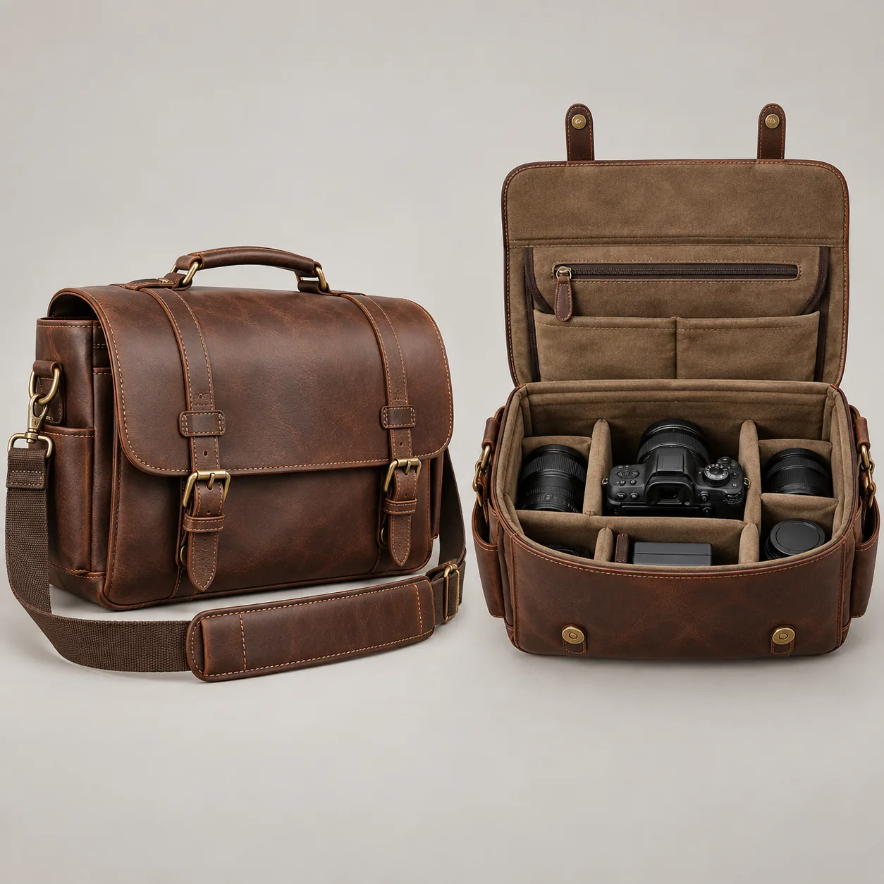 Leather Camera Bag concept product image — view 3