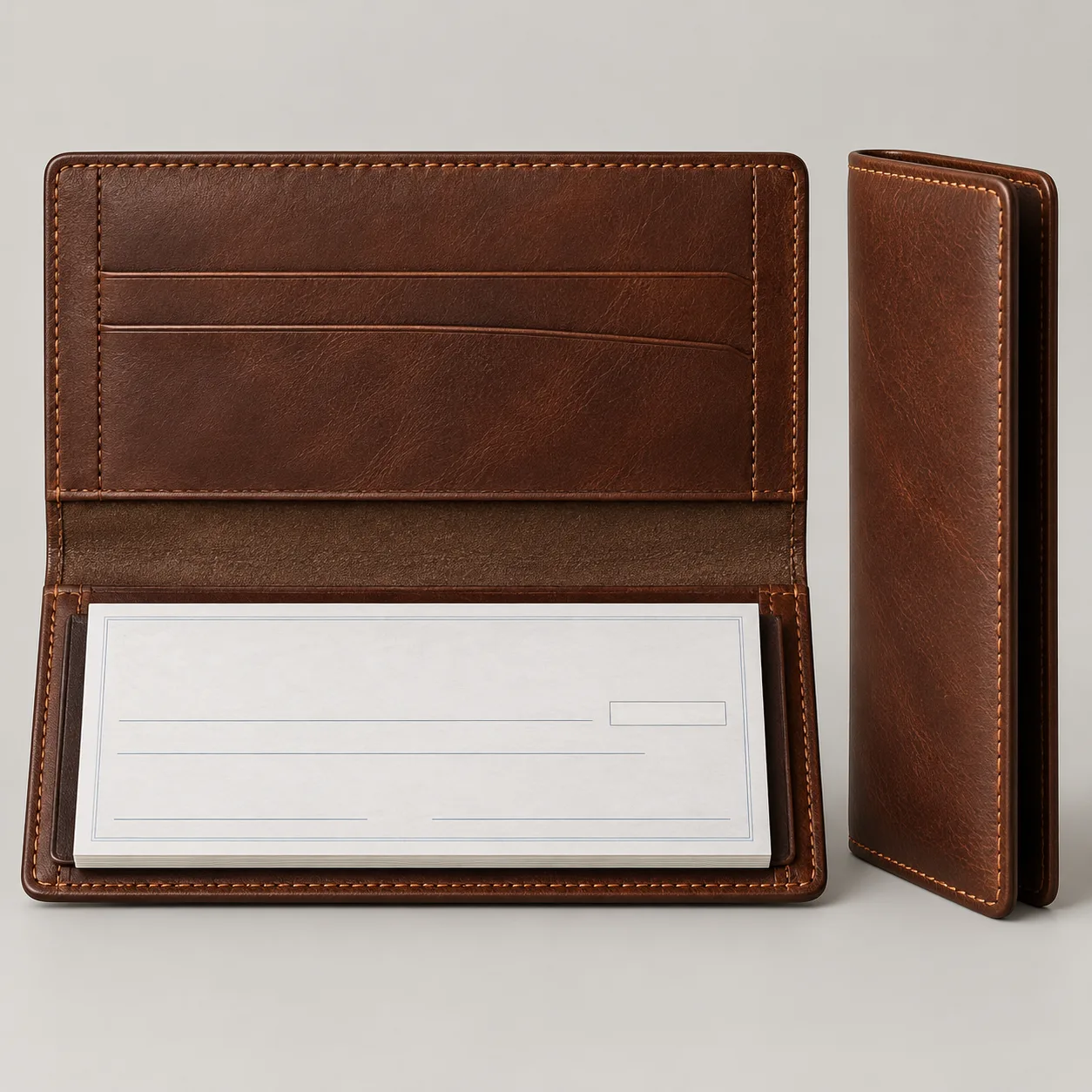 Leather Checkbook Cover concept product image — view 3