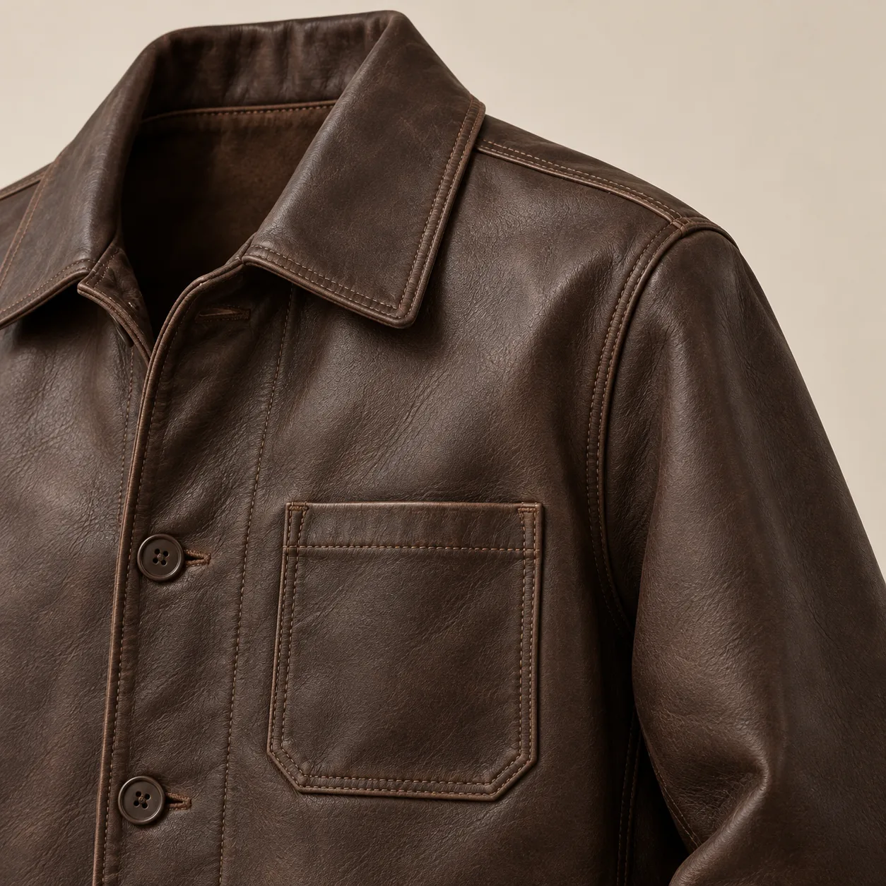 Leather Chore Jacket concept product image — view 3