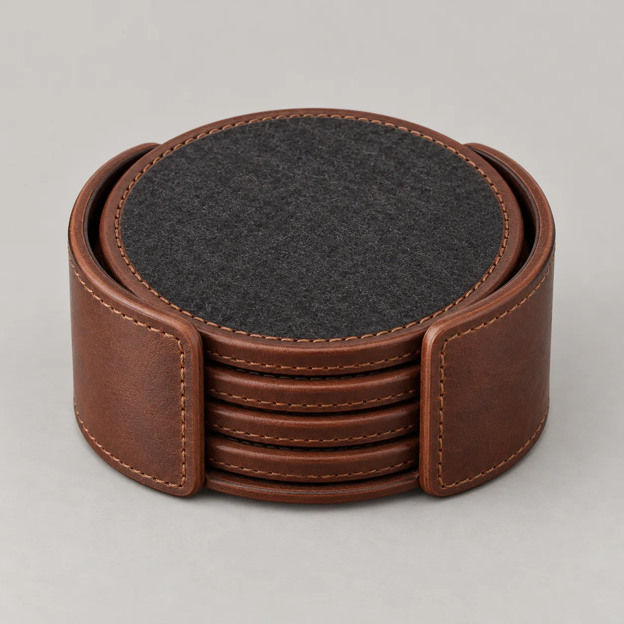 Leather Coaster Set concept product image — view 2