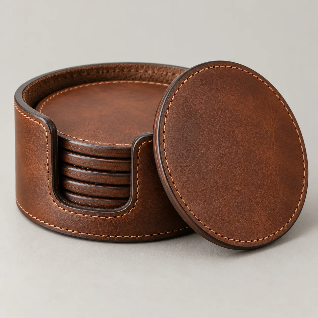 Leather Coaster Set concept product image — view 3