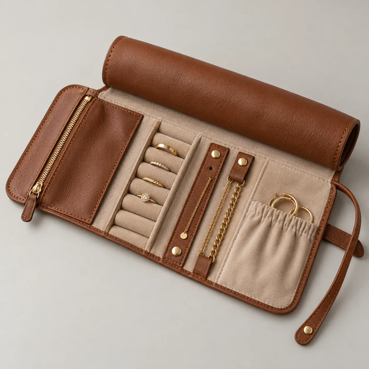 Leather Jewellery Roll concept product image — view 3