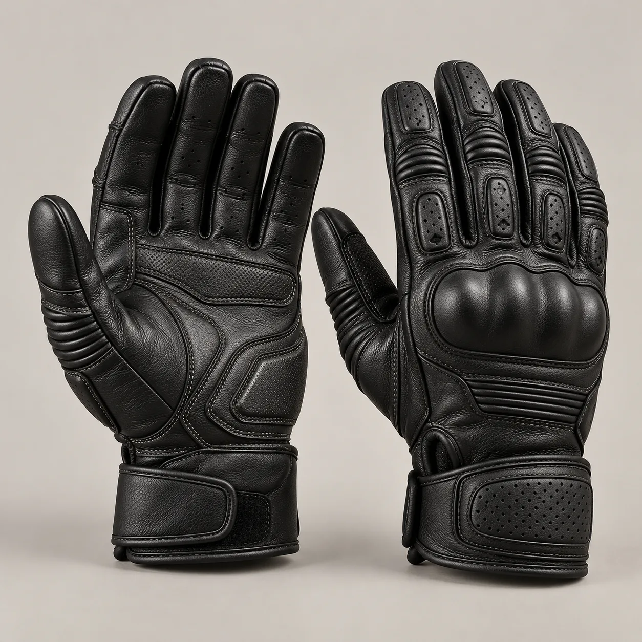 Leather Motorcycle Gloves concept product image — view 3