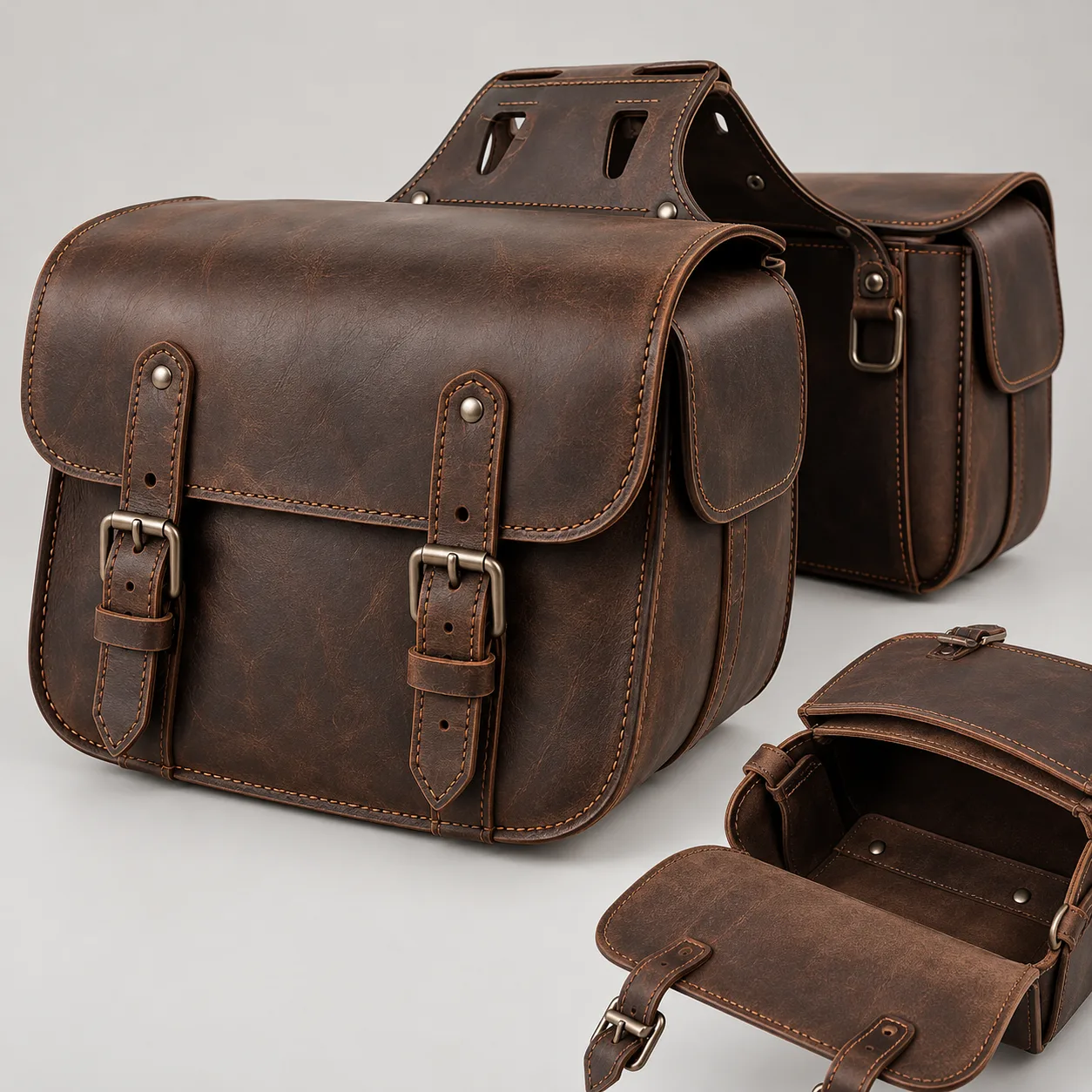Leather Motorcycle Saddlebags concept product image — view 3