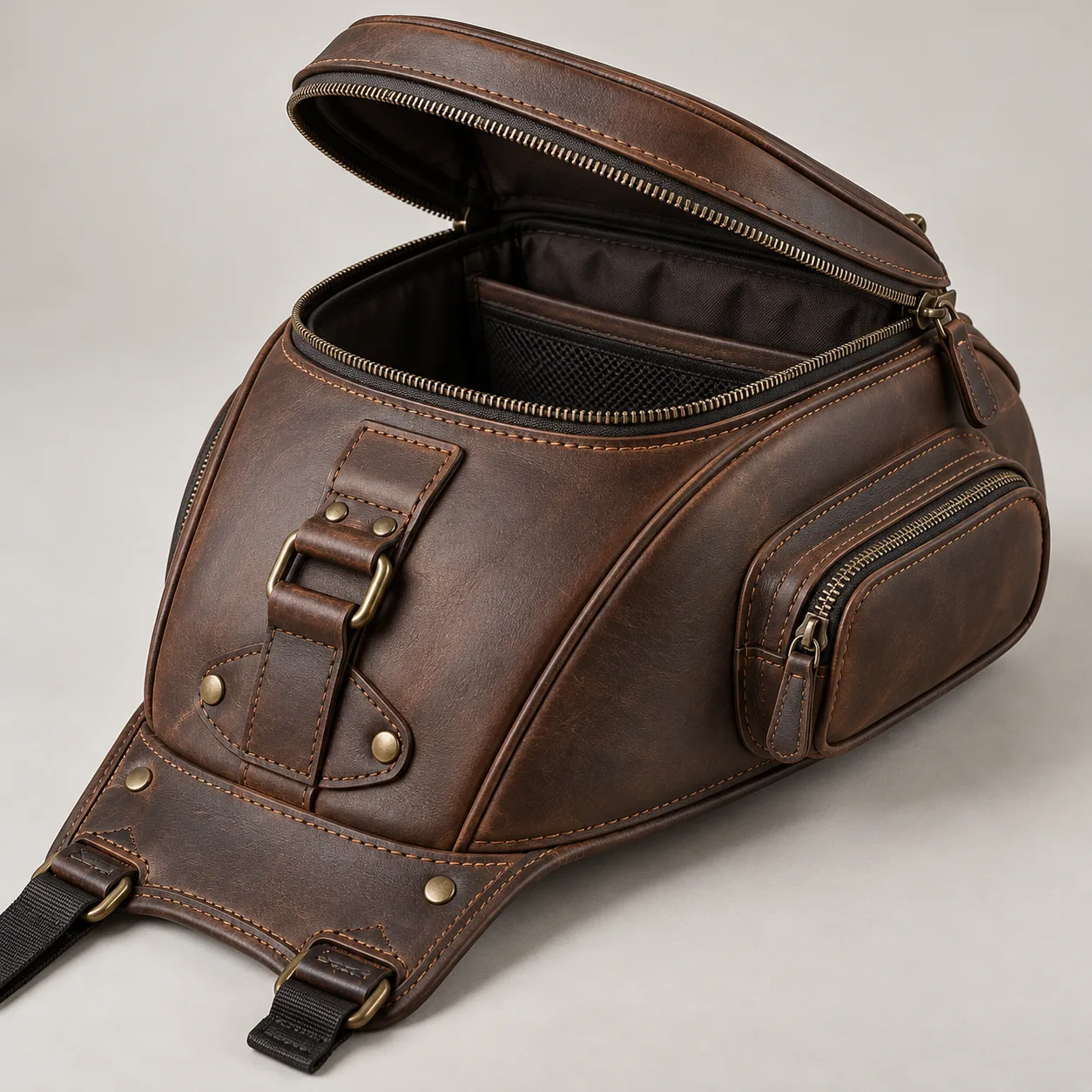 Leather Motorcycle Tank Bag concept product image — view 3