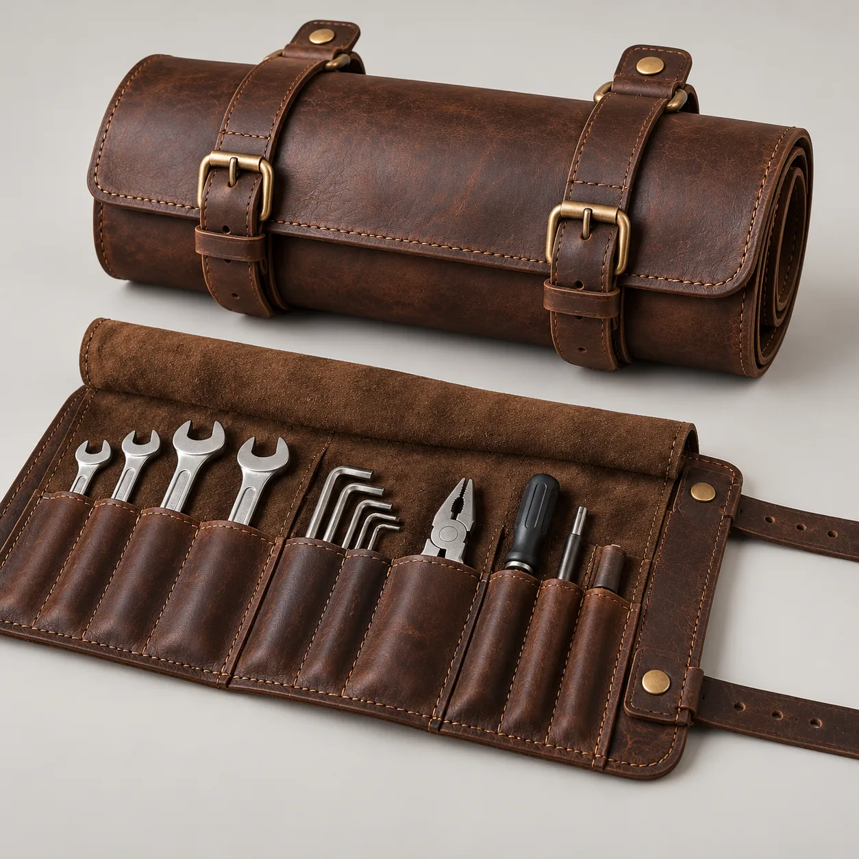 Leather Motorcycle Tool Roll concept product image — view 3