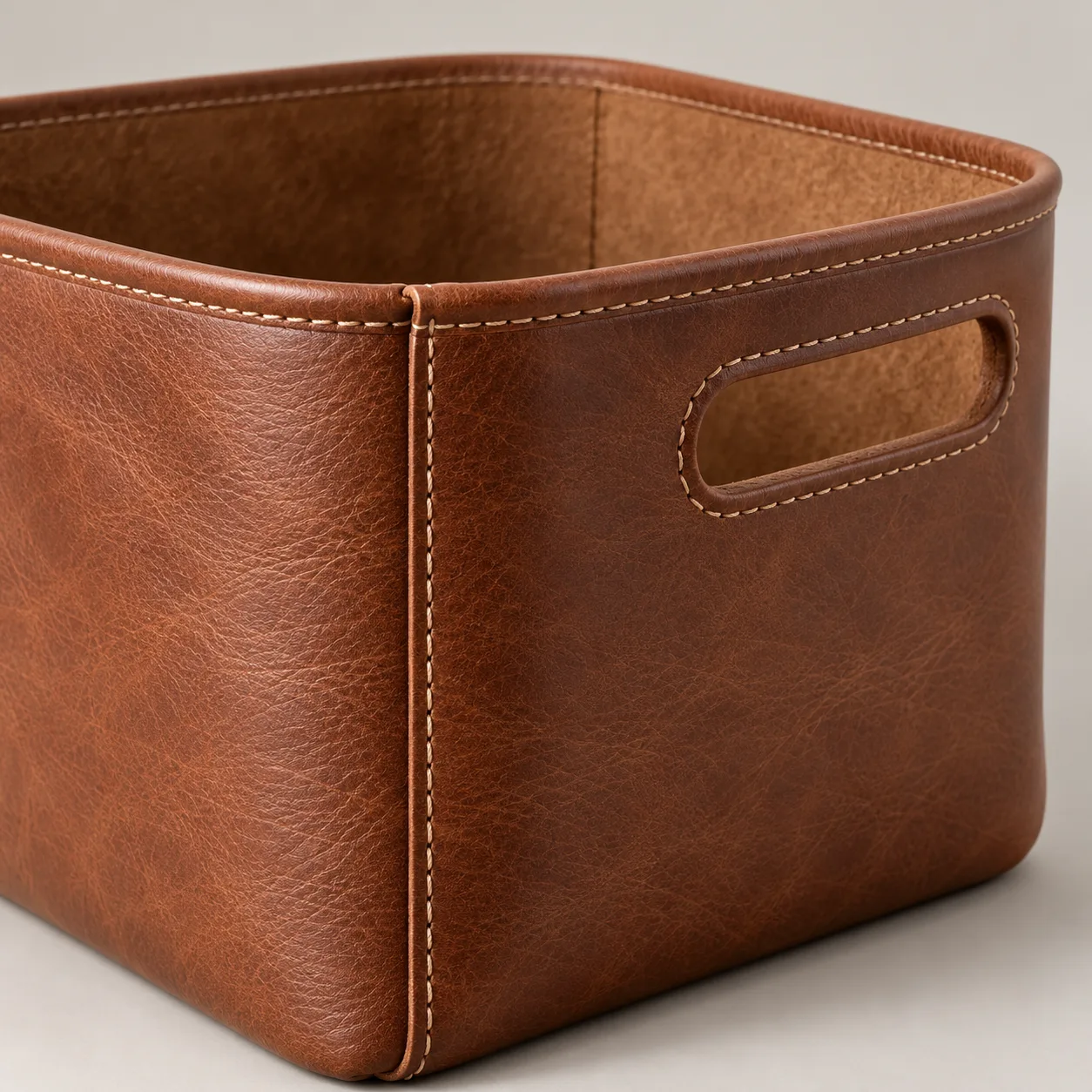 Leather Storage Basket concept product image — view 3