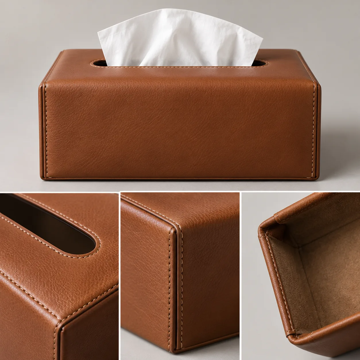 Leather Tissue Box Cover concept product image — view 3