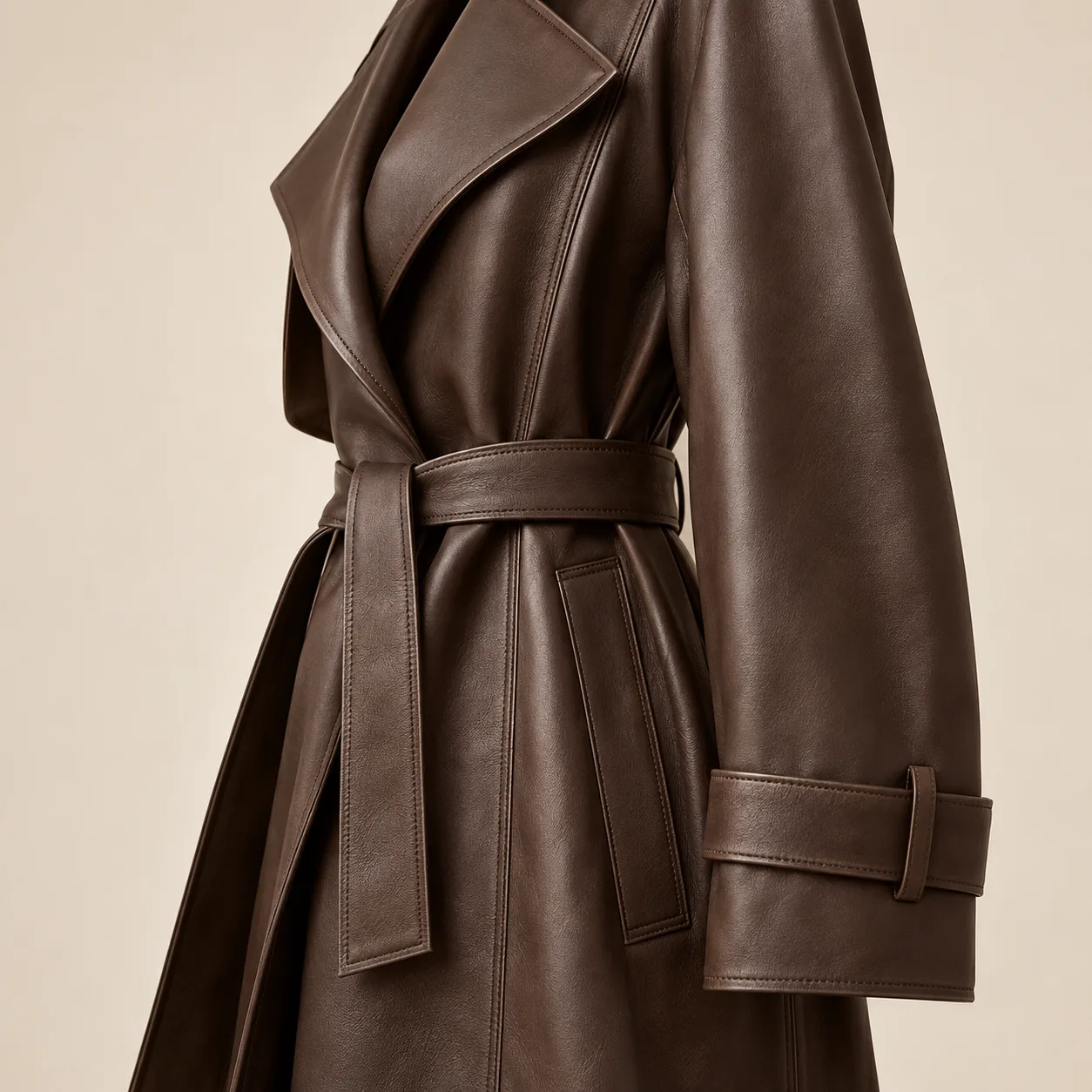 Leather Trench Coat concept product image — view 3