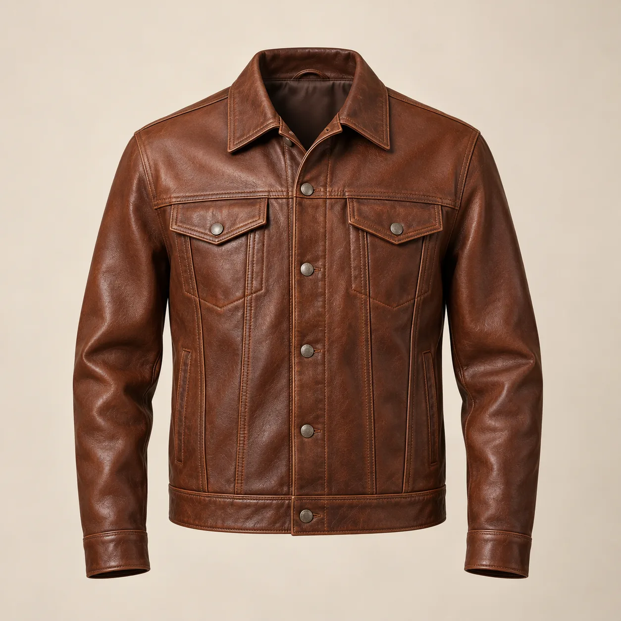 Leather Trucker Jacket concept product image