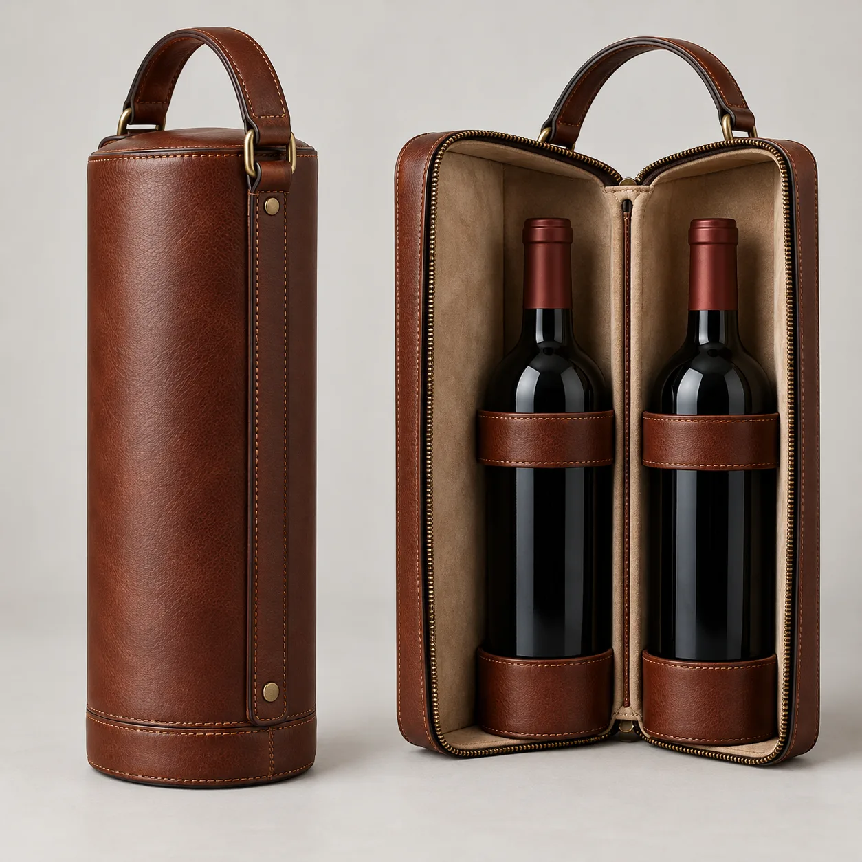 Leather Wine Carrier concept product image — view 3