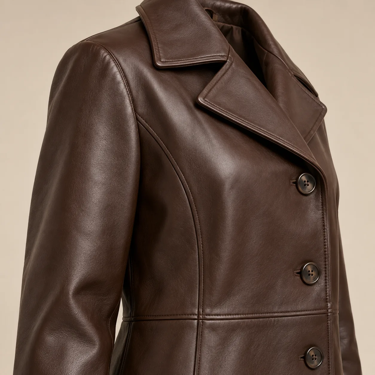 Long Leather Coat concept product image — view 3