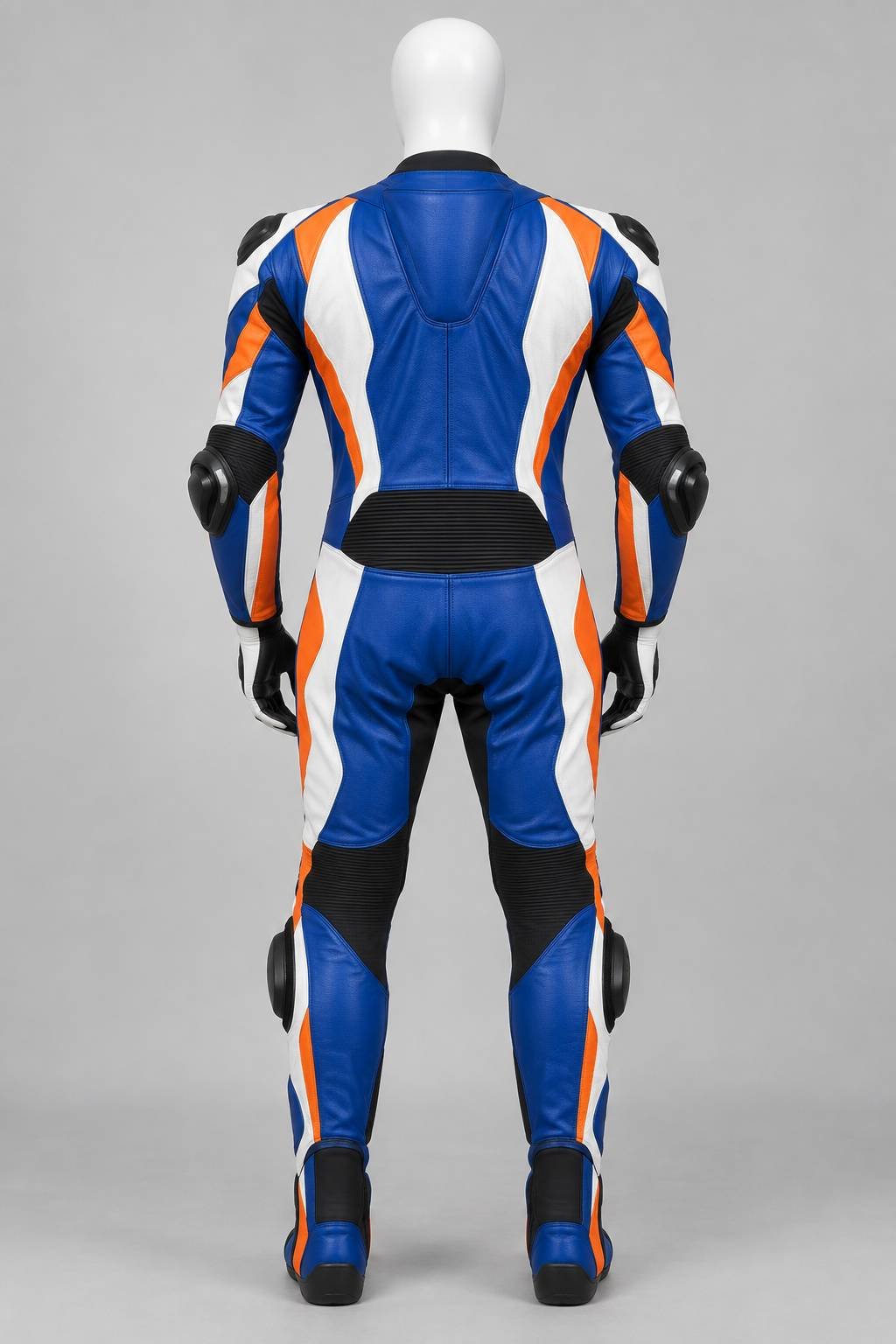 Concept render of an unbranded motorcycle racing suit — view 3