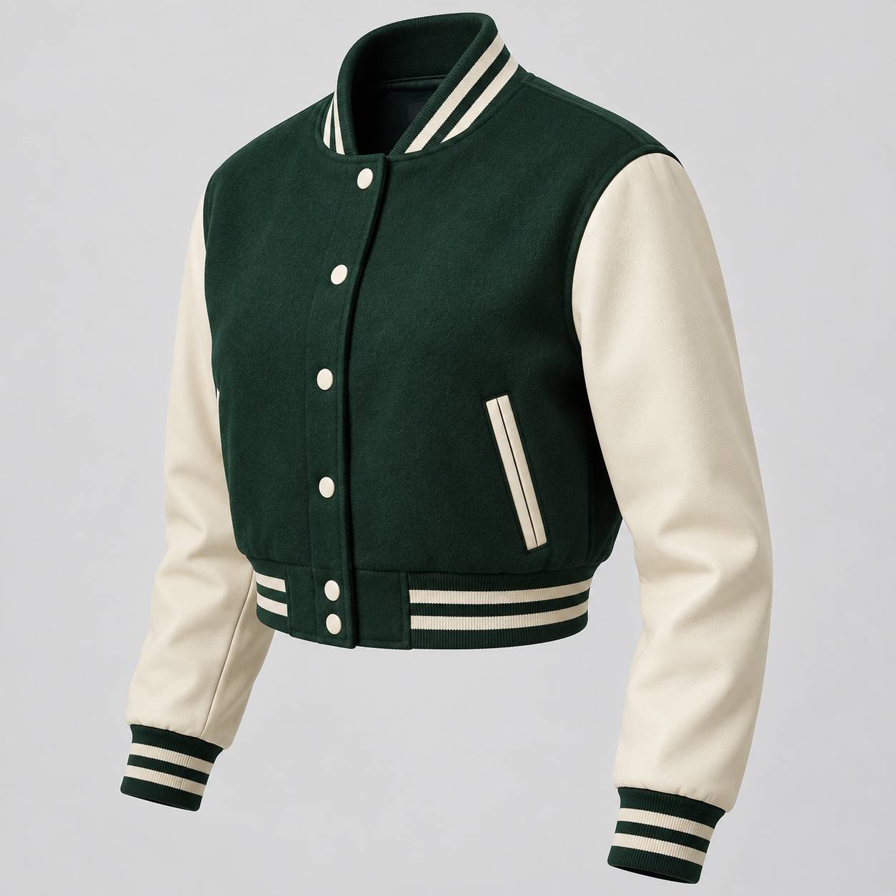 Cropped varsity jacket — view 2