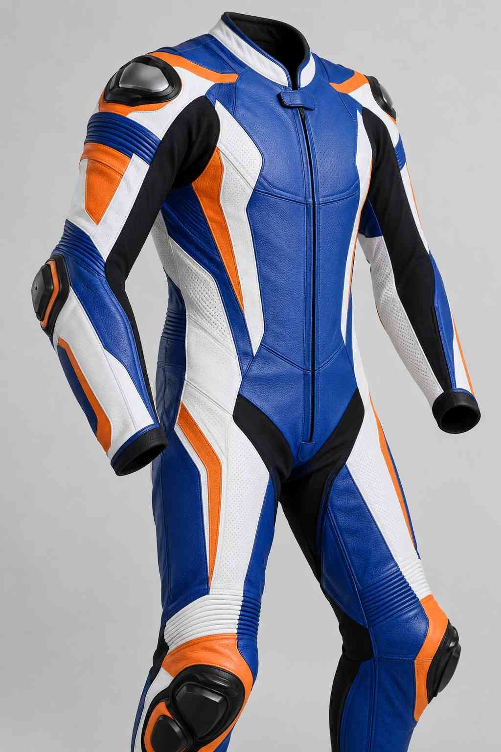 Concept render of an unbranded motorcycle racing suit — view 4